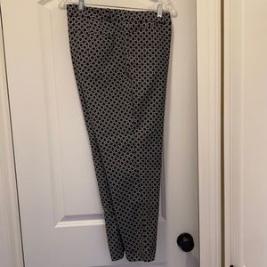 Liz Claiborne Emma ankle pants black/white print